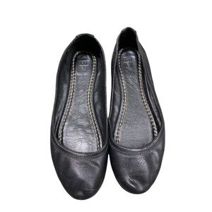 Frye Black Leather Ballet Flats